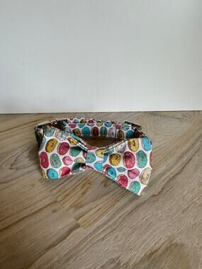 Unique Style Paws Multi Personalized Dog Collar Cotton Donuts Bow Tie Adjustable